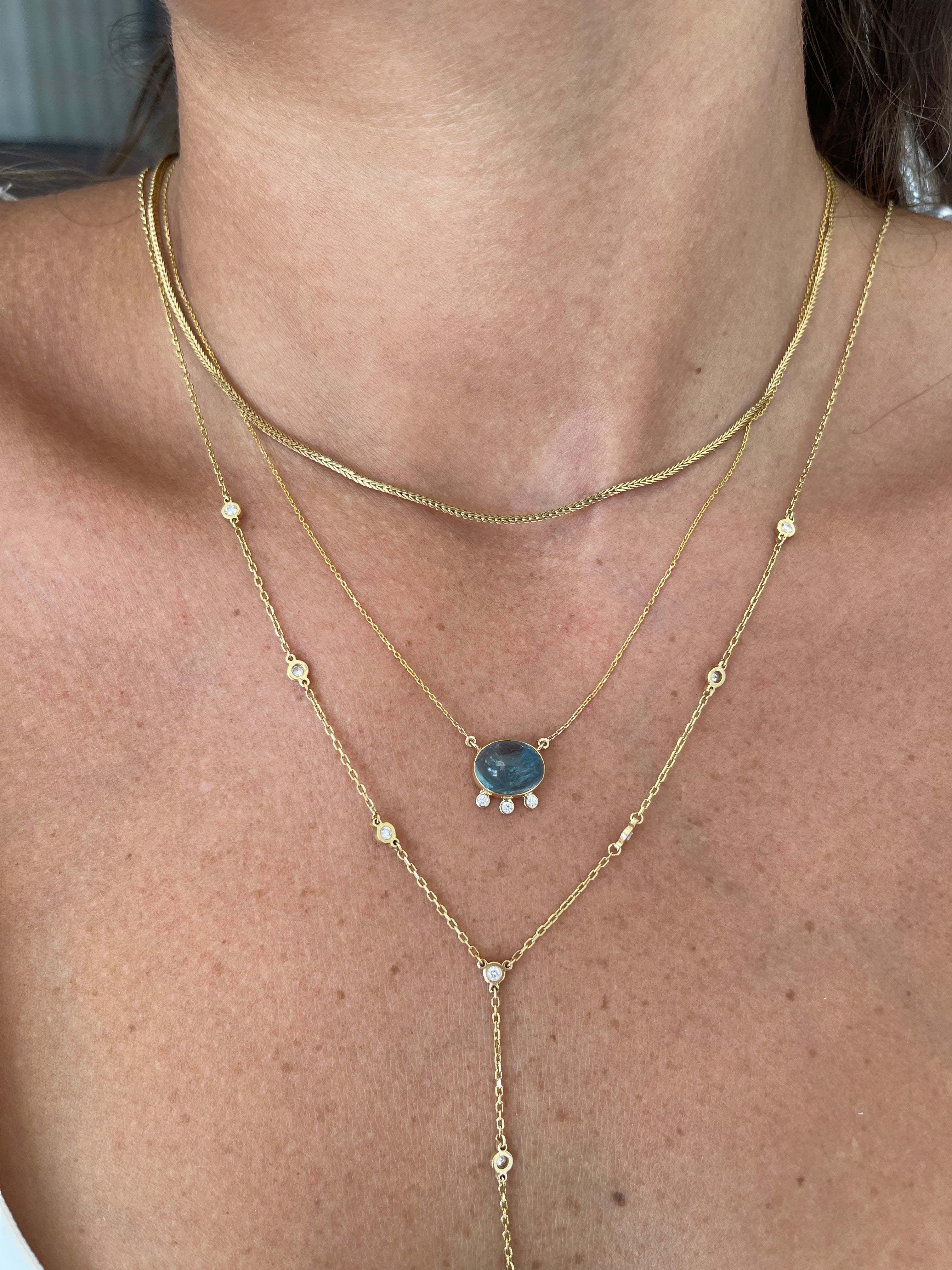 Blue Triple Star Necklace