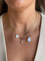 Radiant Light Crescent Moonstone Necklace