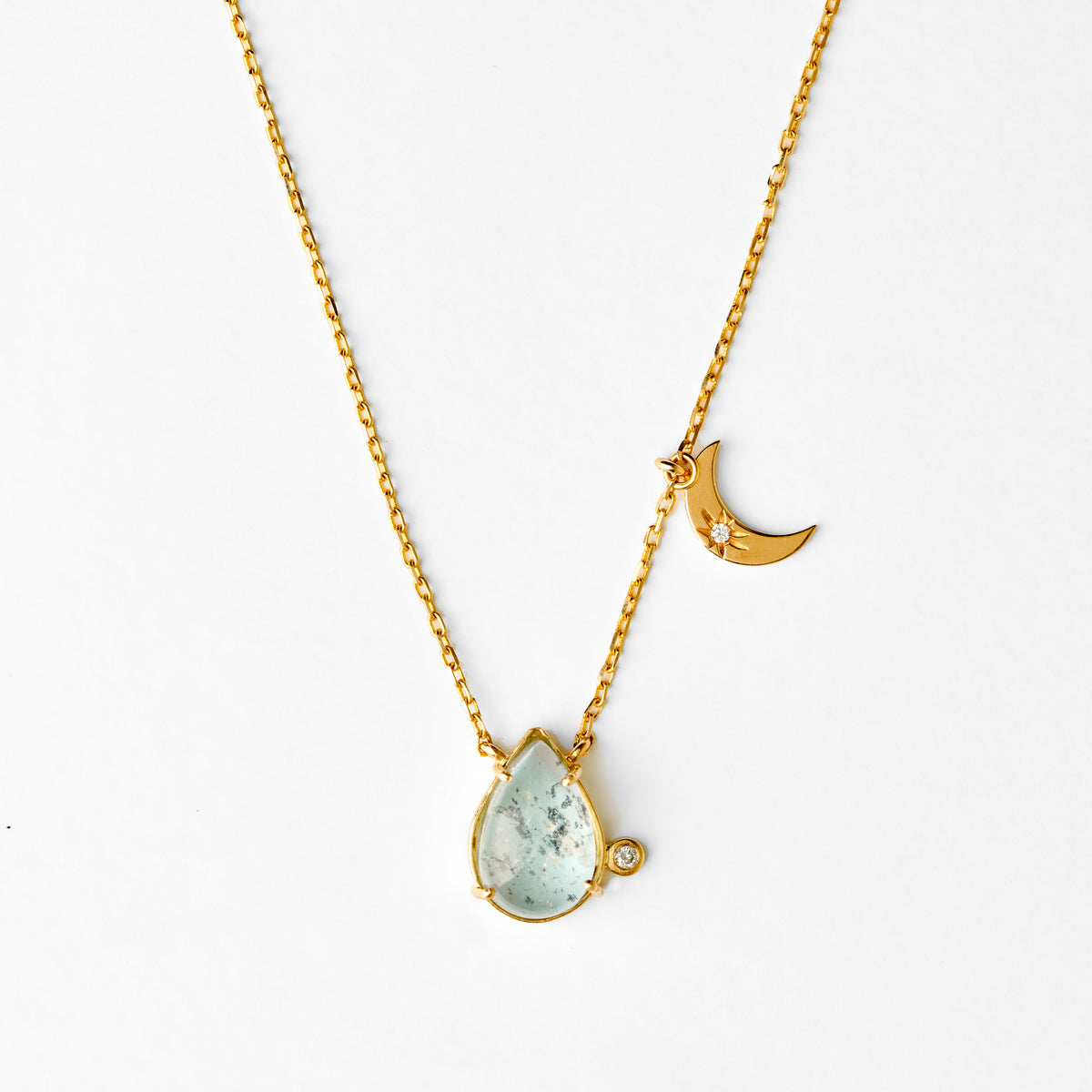 Aquamarine Crescent Necklace