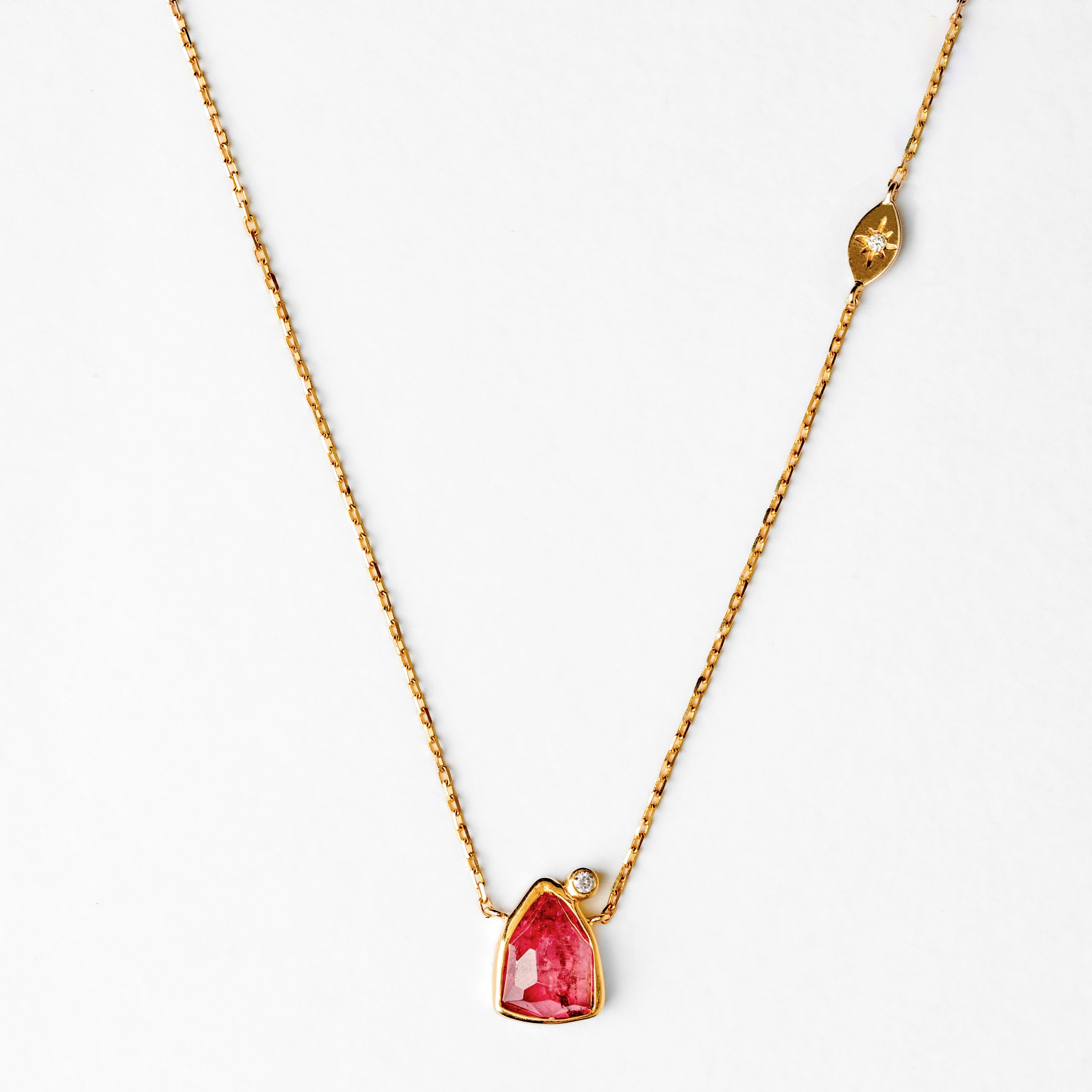 Pink Tourmaline Eye Necklace