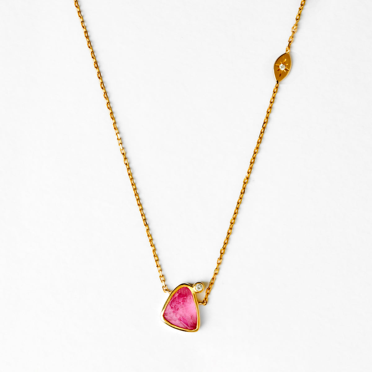 Pink Tourmaline Eye Necklace