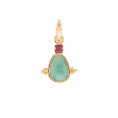 Amazonite & Ruby Charm