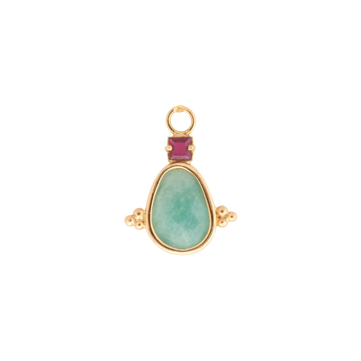 Amazonite & Ruby Charm