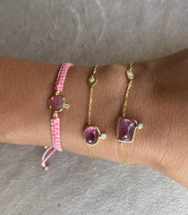 Pink Tourmaline Eye bracelet