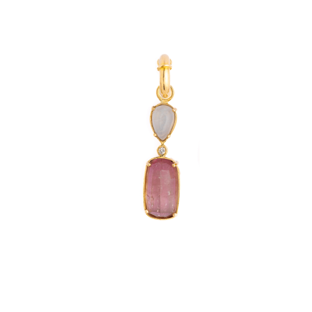 Chunky Pink Tourmaline Charm