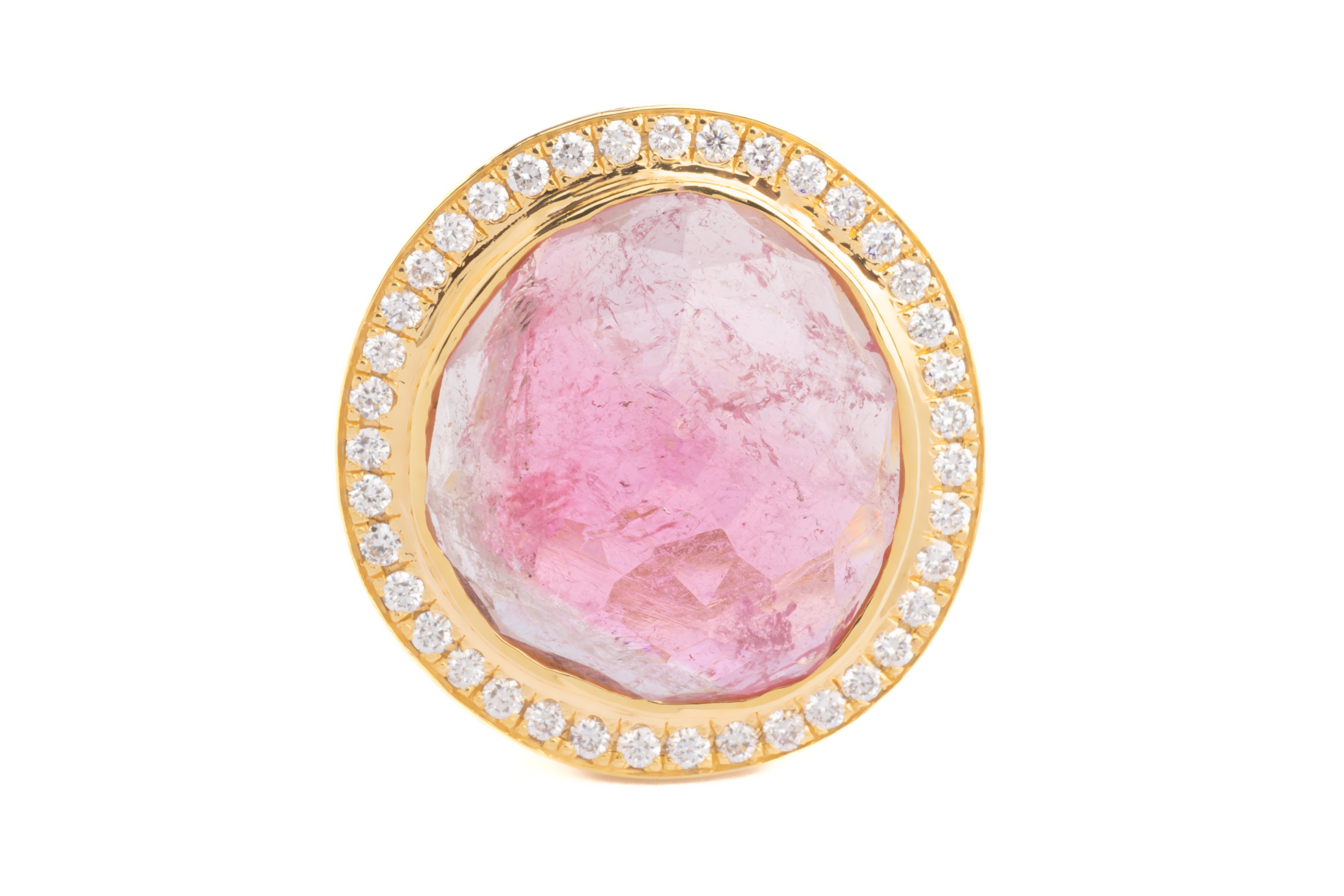 Chunky Statement Pink Tourmaline Ring