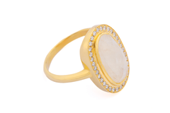 Moonstone Halo Ring