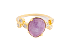 Star Sapphire Diamond Ring