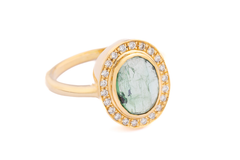 Green Kyanite Diamond Ring