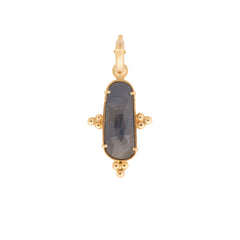 Triple Bead Grey Sapphire Charm