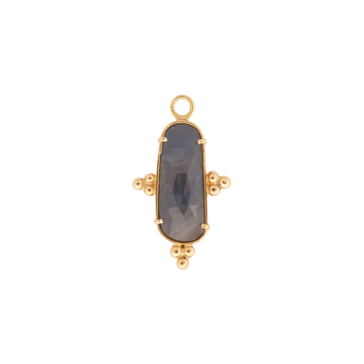 Triple Bead Grey Sapphire Charm