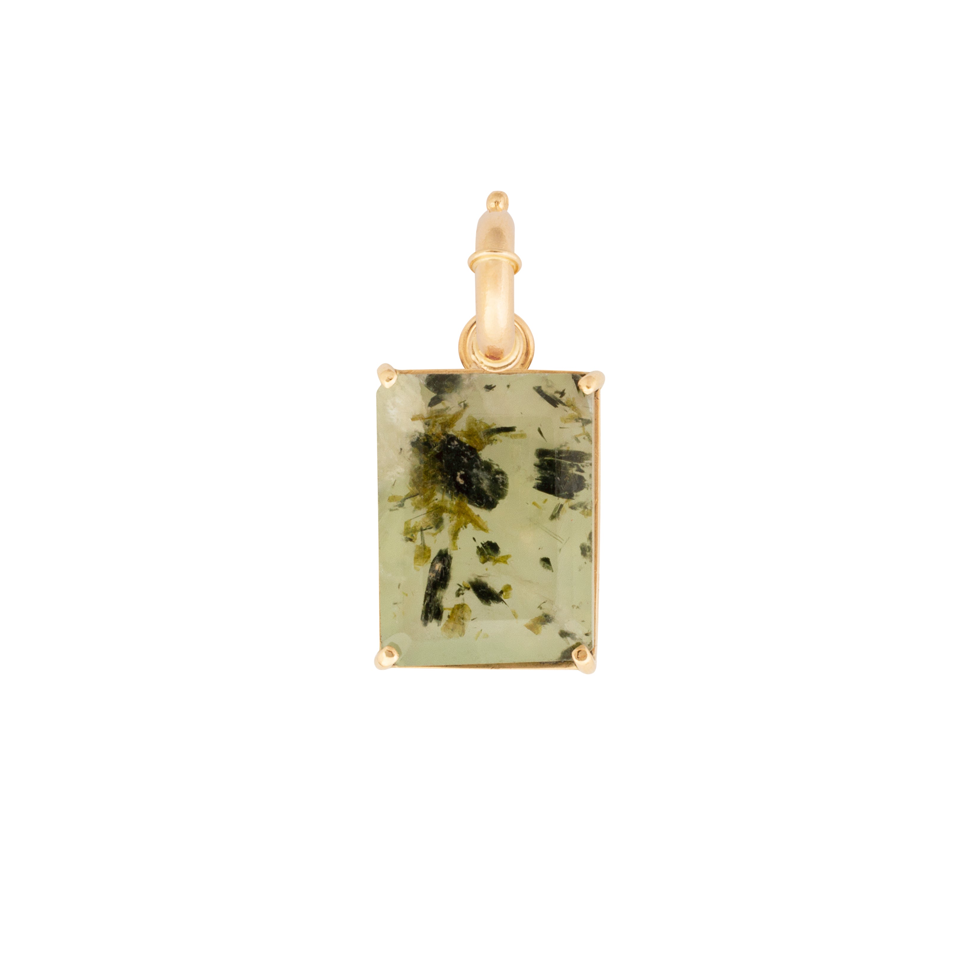 Rectangle Rutilated Quartz Charm