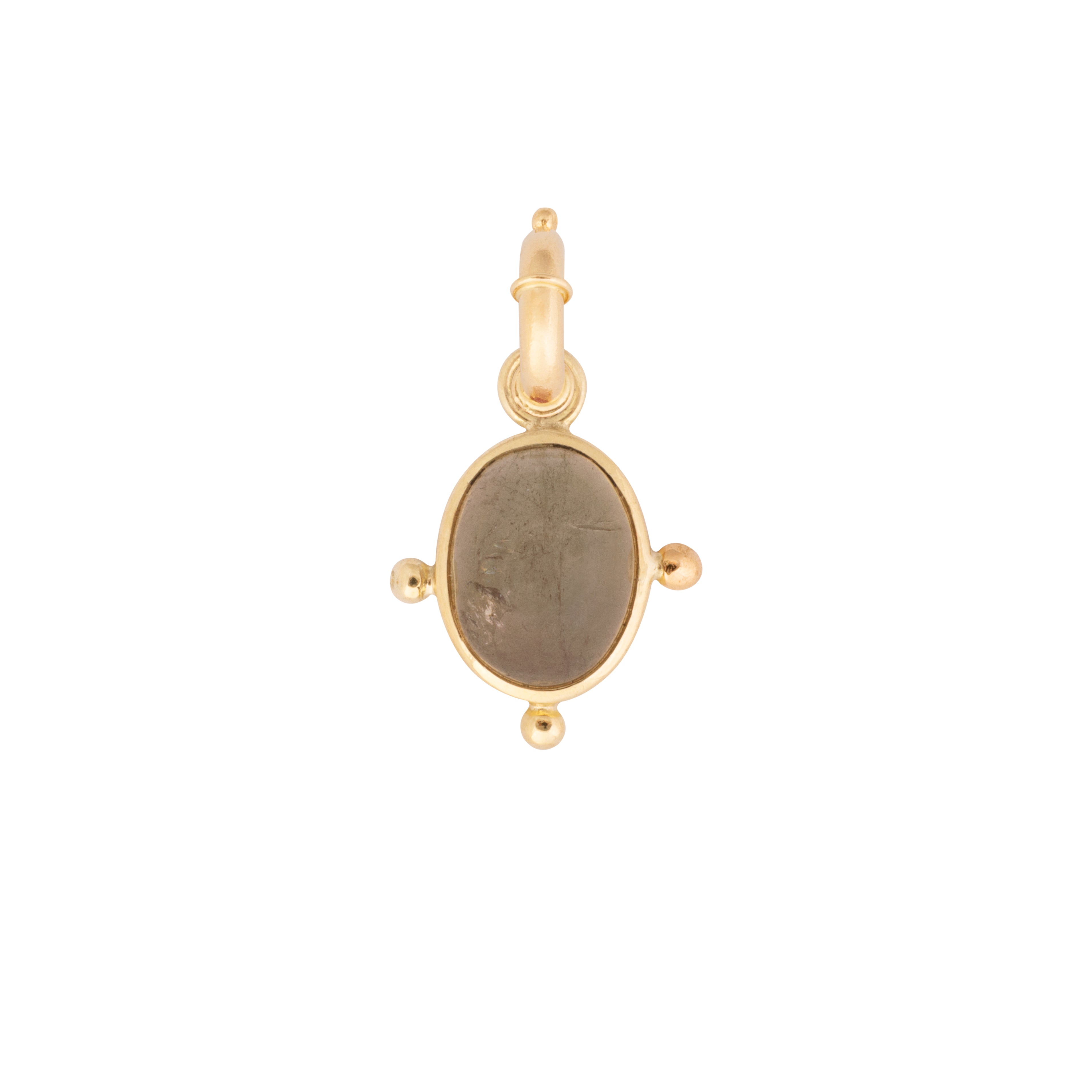 Cabochon Grey Tourmaline Charm