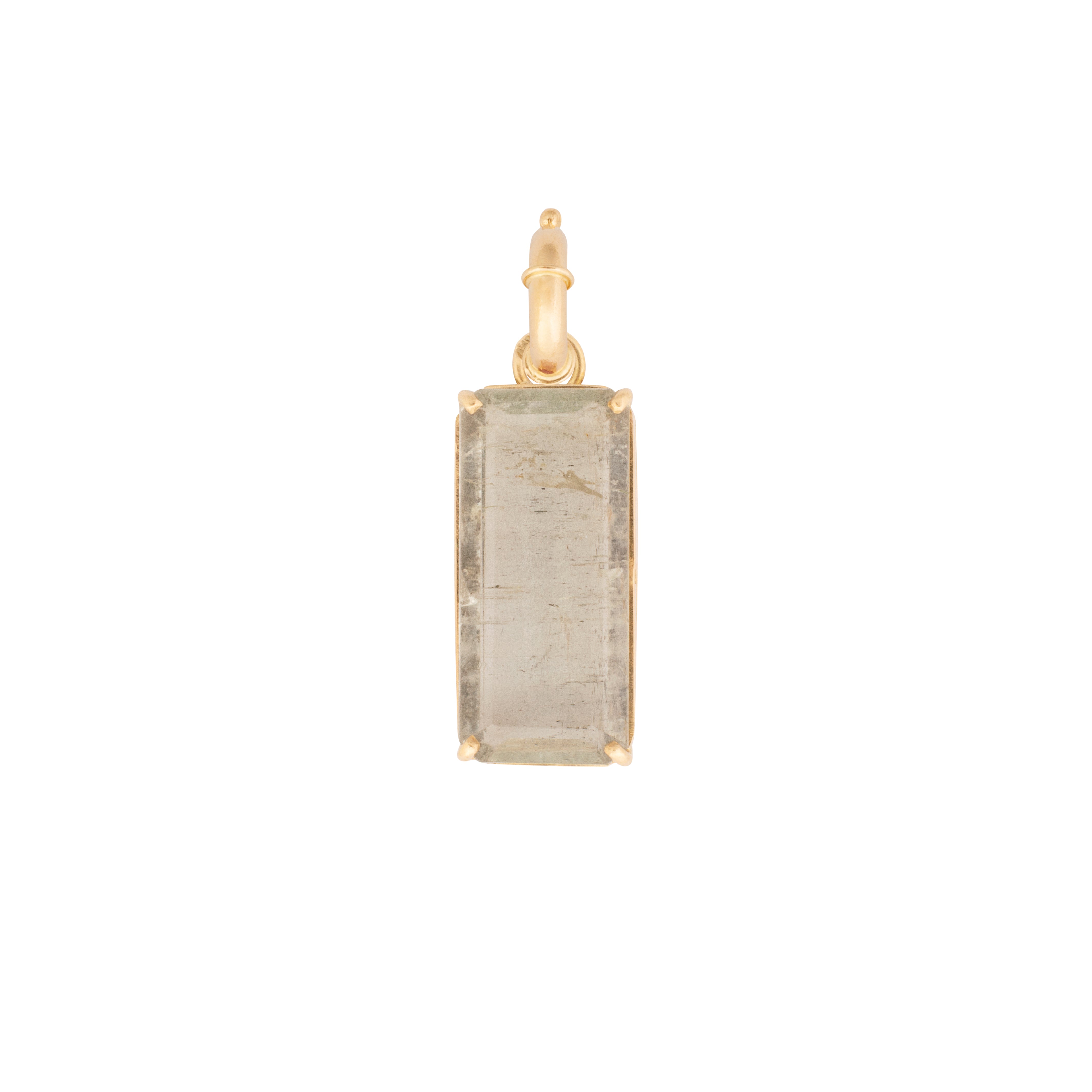 Emerald Cut Aquamarine Charm