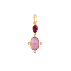 Mixed Tourmaline & Diamond Charm